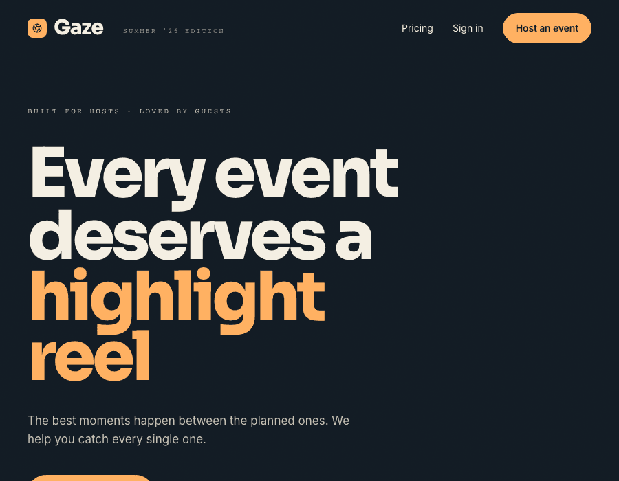 Screenshot of the Gaze photobooth interface