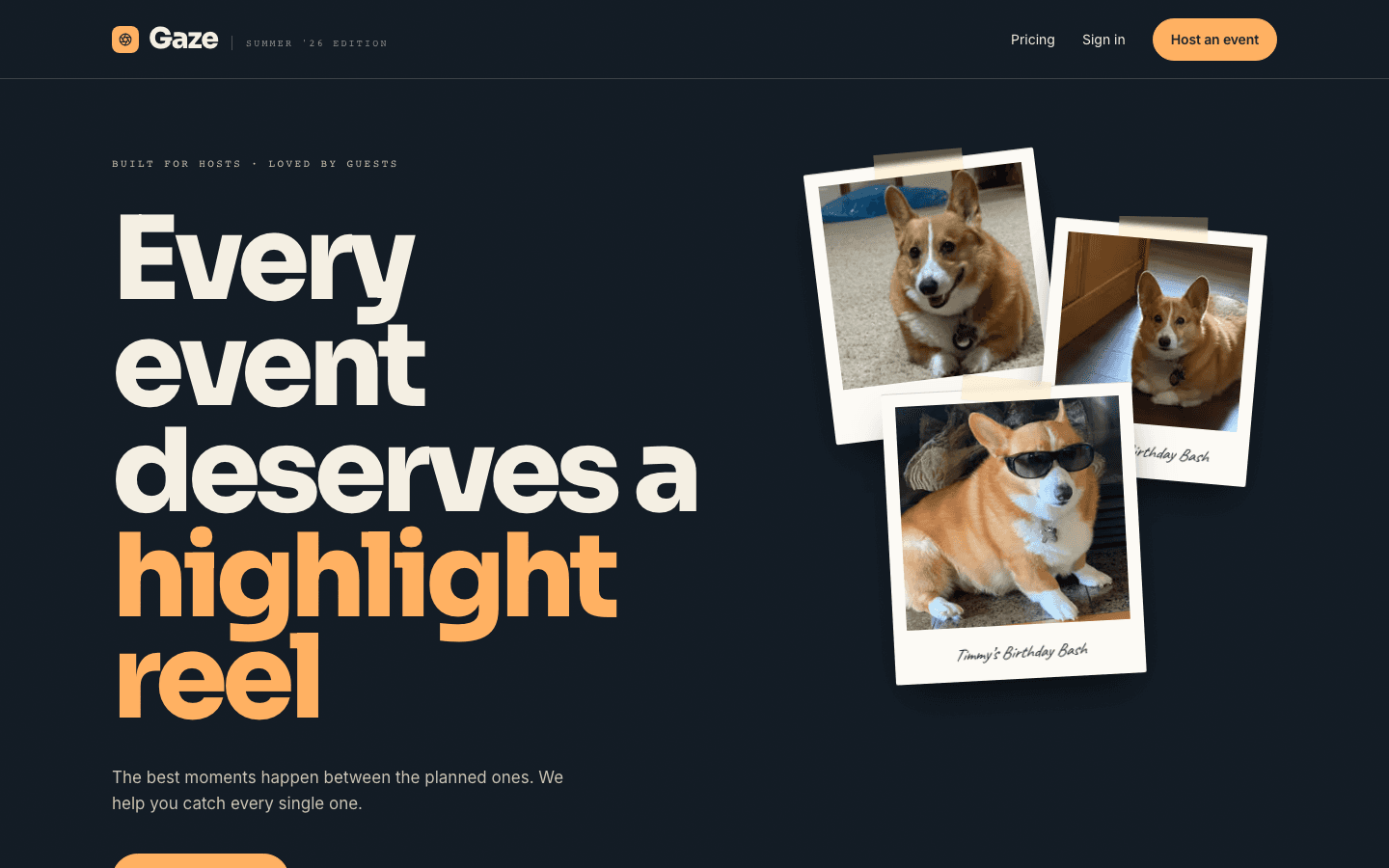 Screenshot of the Gaze photobooth interface