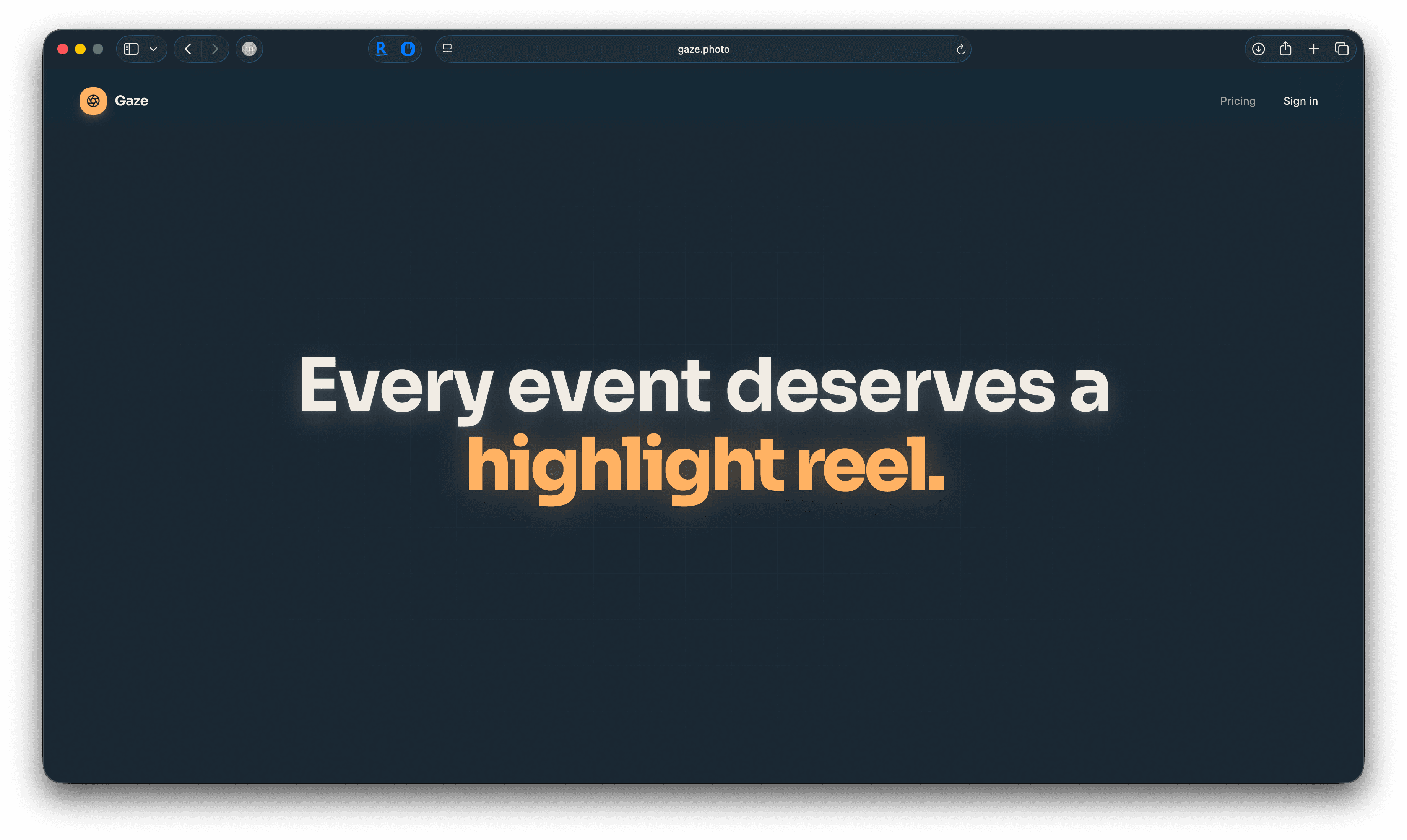 Screenshot of the Gaze photobooth interface